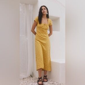 Free People Yellow Midi Dress